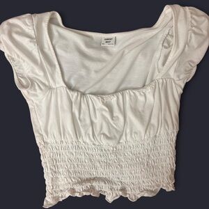 Sunday Best Cream Smocked Crop Top